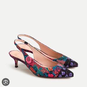 J Crew Sophia Slingback Pumps, Mixed Liberty Prints, 12M